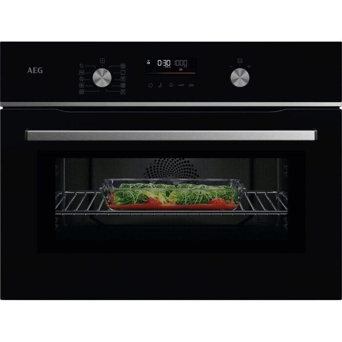 AEG 6000 Series GK6NK401B Combi Quick Compact Built In Microwave Combination Oven Black