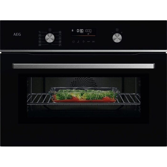 AEG 6000 Series GK6NK401B Combi Quick Compact Built In Microwave Combination Oven Black