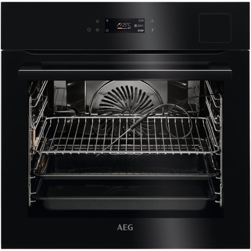 AEG 9000 Series BSK798280B Steam Pro Electric Single Built in Oven with Touch Controls Black