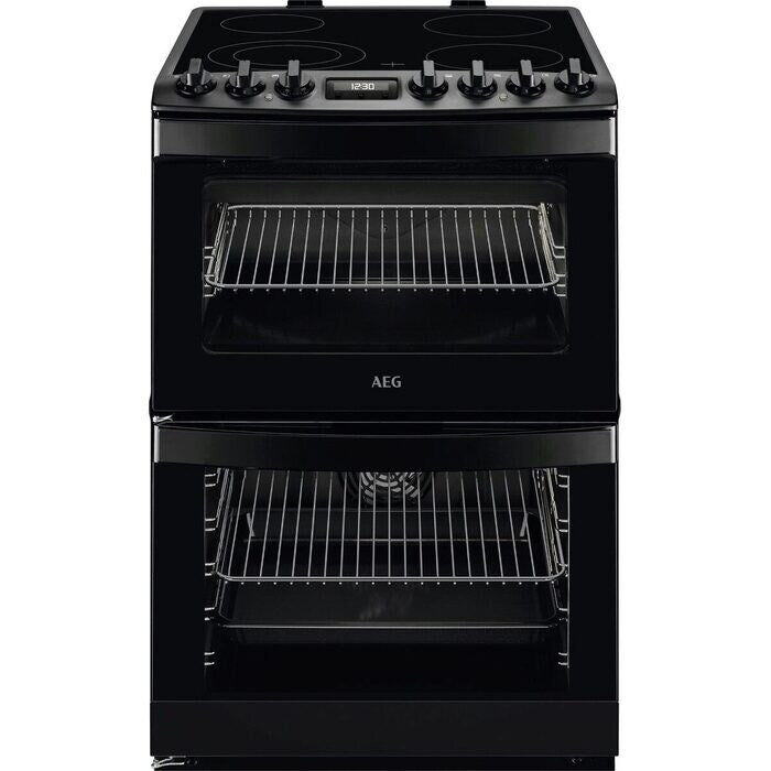 AEG CCB6741MCB 6000 Series Steam Bake 60cm Freestanding Electric Cooker with Ceramic Hob in Black