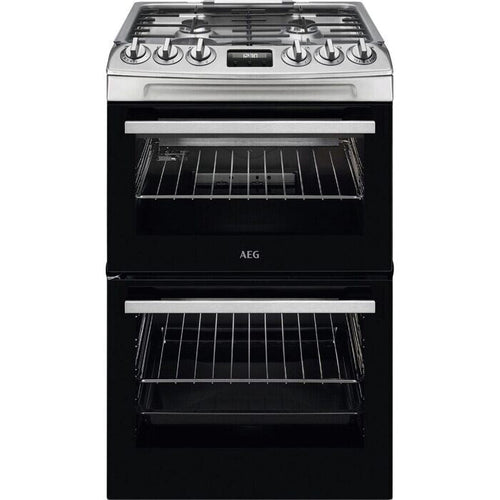 AEG CGX1130ACM 55cm Freestanding Gas Cooker with Double Oven in Stainless Steel