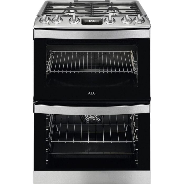 AEG CKB6541ACM 60cm 5000 Series Surround Cook Dual Fuel Freestanding Cooker With Double Oven in Stainless Steel