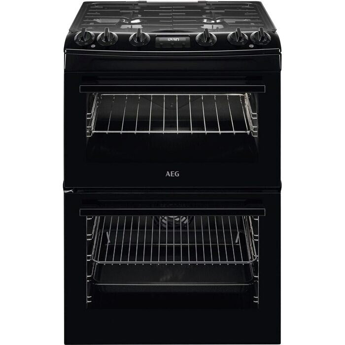 AEG CKX6540ACB 60cm 5000 Series Surround Cook Dual Fuel Freestanding Cooker With Double Oven in Black