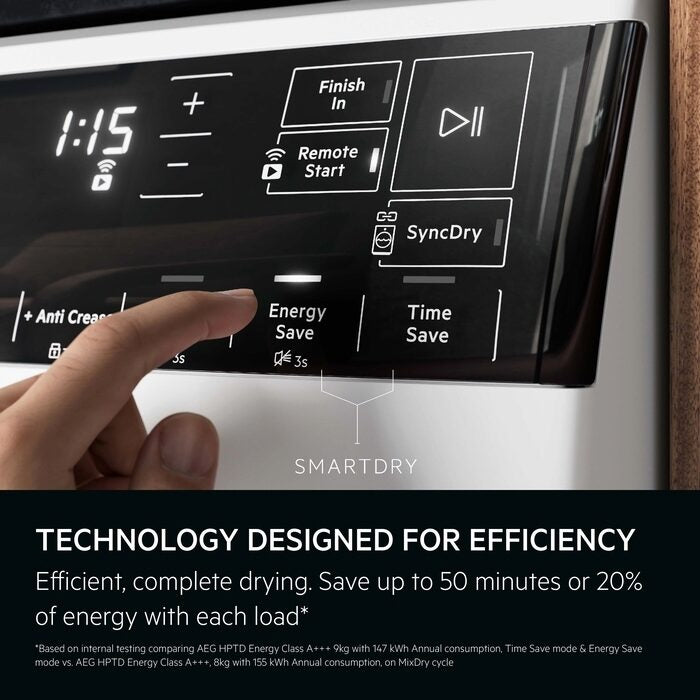 AEG TR959V6BC 9000X Series 9kg Heat Pump Tumble Dryer with 3DScan Technology