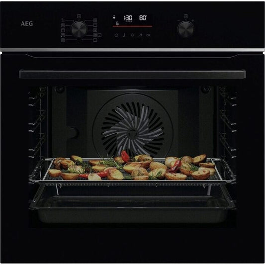 AEG TS6PB521AB Electric Built in Single Oven with Retractable Dials Black