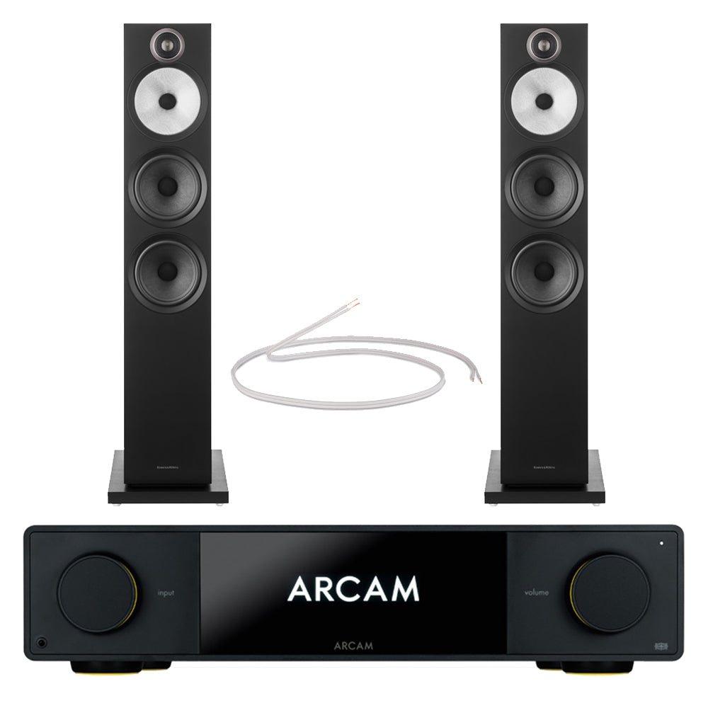 Arcam Radia SA35 Streaming Integrated Amplifier with Bowers and Wilkins 603 S3 Floorstanding Speakers Pair Black HiFi Package