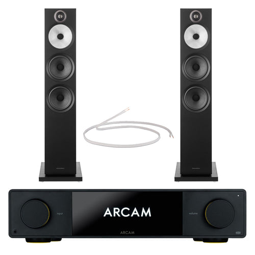 Arcam Radia SA35 Streaming Integrated Amplifier with Bowers and Wilkins 603 S3 Floorstanding Speakers Pair Black HiFi Package