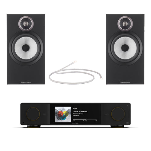 Arcam Radia SA35 Streaming Integrated Amplifier with Bowers and Wilkins 606 S3 Bookshelf Speakers Pair Black HiFi Package
