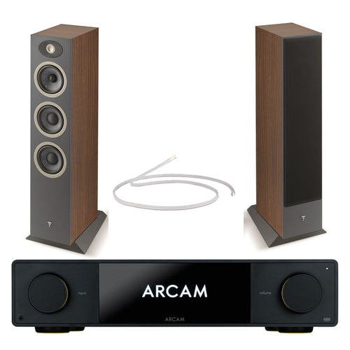 Arcam Radia SA35 Streaming Integrated Amplifier with Focal Theva N2 Floorstanding Dark Wood Speakers Pair HiFi Package