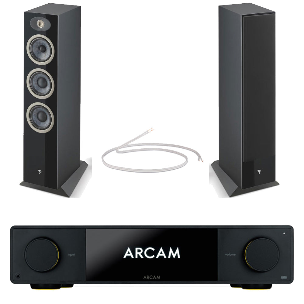 Arcam Radia SA35 Streaming Integrated Amplifier with Focal Theva N2 Floorstanding Speakers Pair Black HiFi Package
