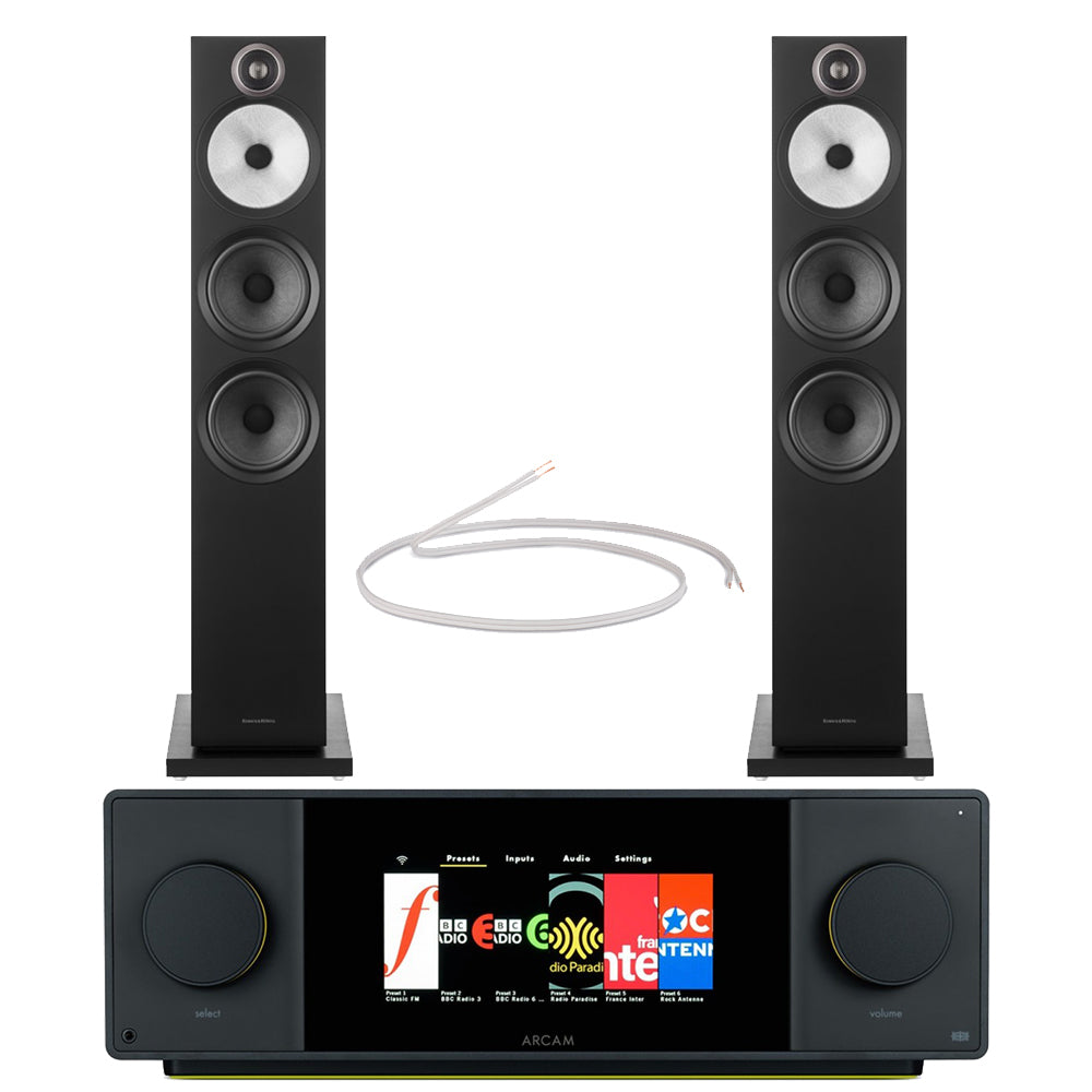 Arcam Radia SA45 Streaming Integrated Amplifier with Bowers and Wilkins 603 S3 Floorstanding Speakers Pair Black HiFi Package