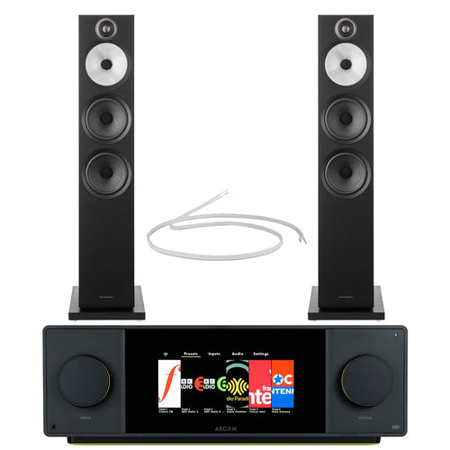 Arcam Radia SA45 Streaming Integrated Amplifier with Bowers and Wilkins 603 S3 Floorstanding Speakers Pair Black HiFi Package