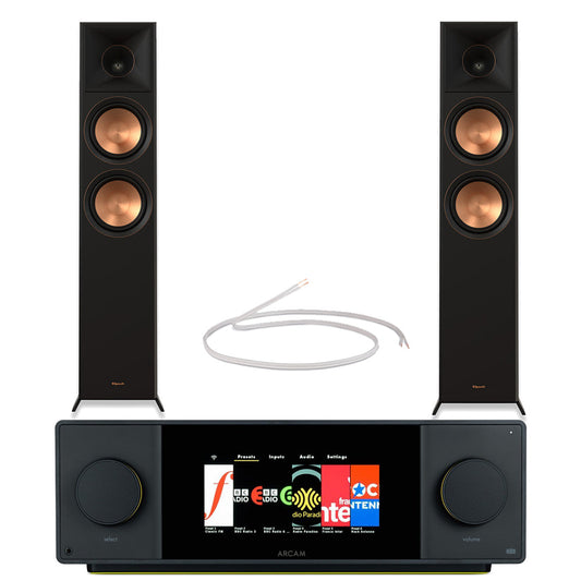 Arcam Radia SA45 Streaming Integrated Amplifier with Klipsch RP-6000F II Floorstanding Speakers Pair Black HiFi Package