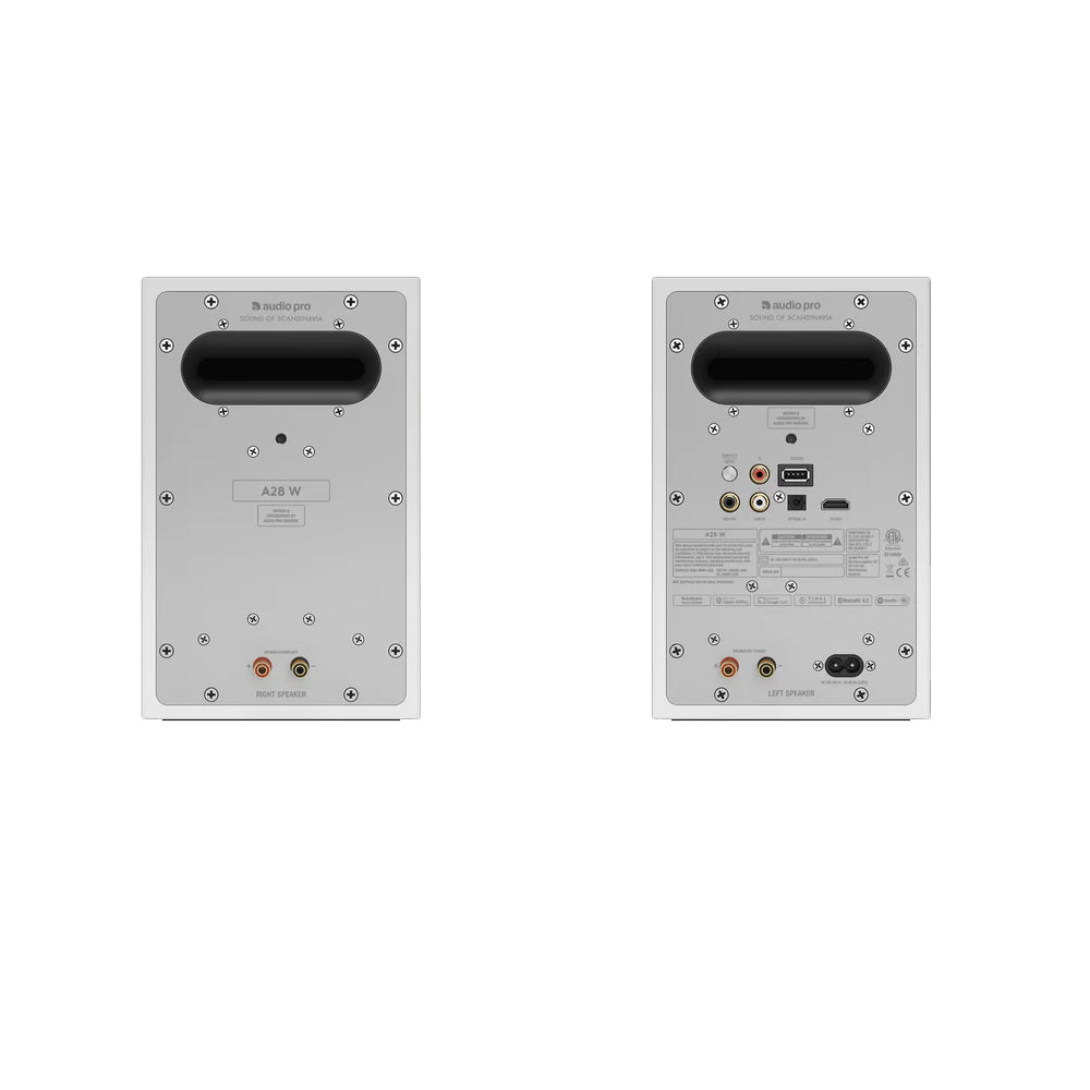 Audio Pro A28 W Wireless Multiroom Active Bookshelf Speakers Pair - White