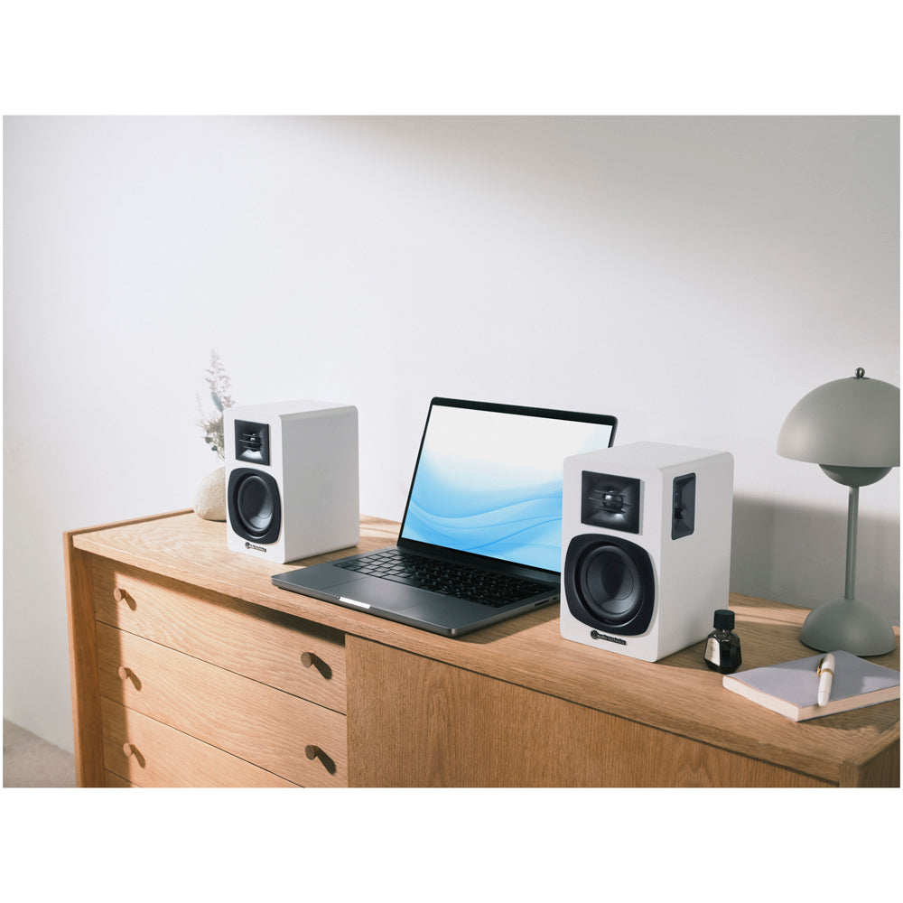 Audio Technica AT-SP3X Powered Bookshelf Speakers with Bluetooth White