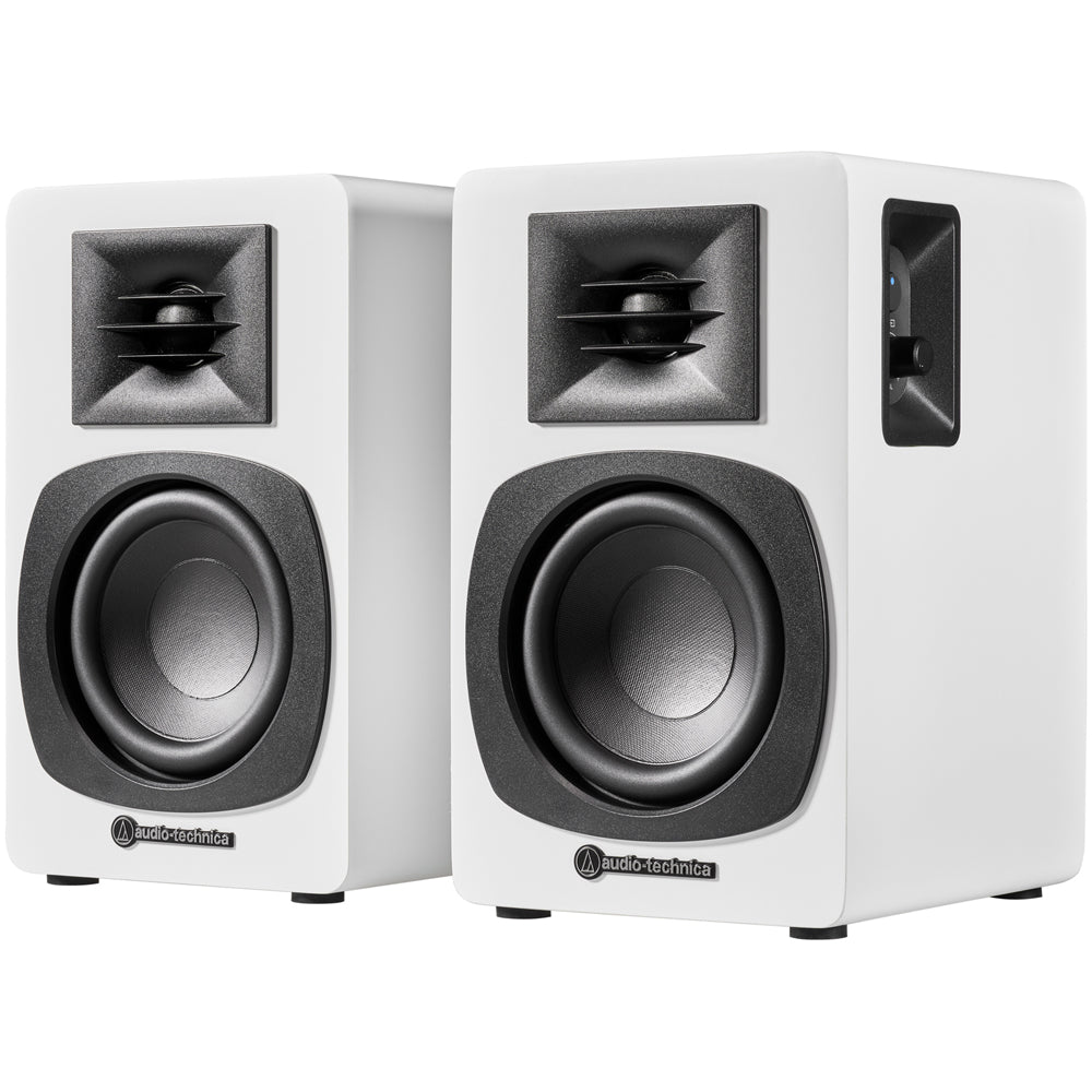 Audio Technica AT-SP3X Powered Bookshelf Speakers with Bluetooth White