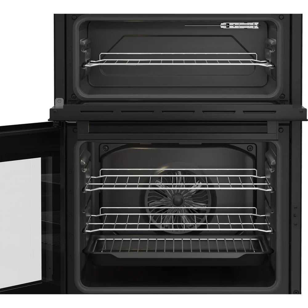 Beko EDC6731K 60cm Double Oven Electric Cooker with Vitroceramic Hob Black