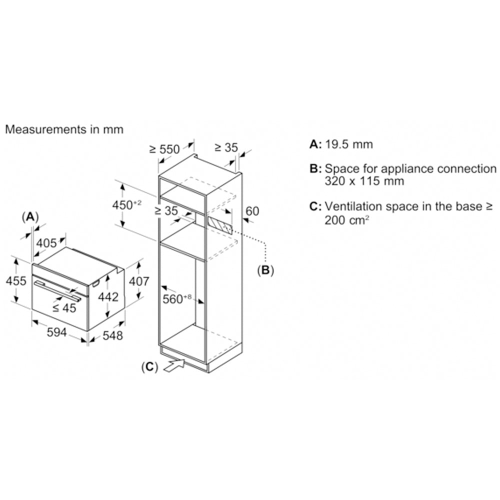 Bosch CMG7761B1B Series 8 Built-In Combi Microwave - Black