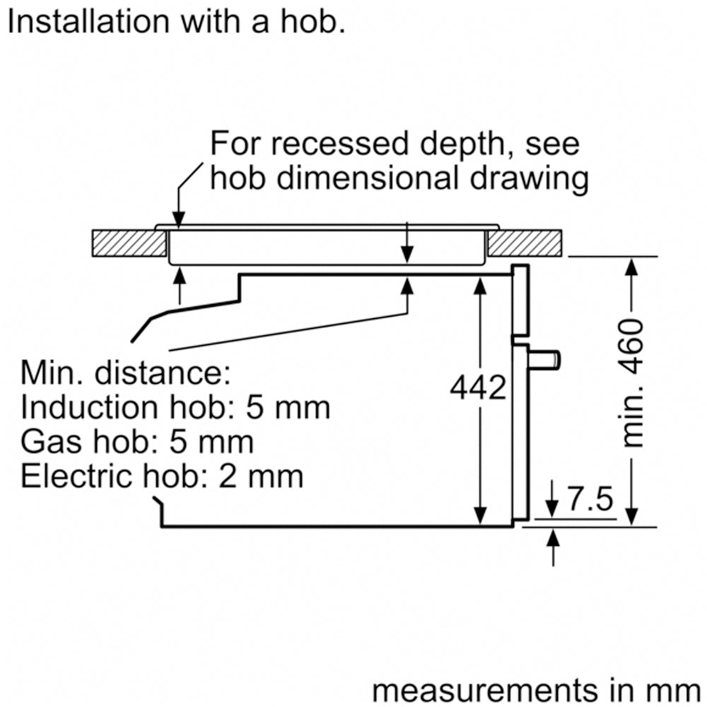Bosch CSG7584B1 Series 8 47L Built-in compact oven with Steam Function Black - A+ Rated