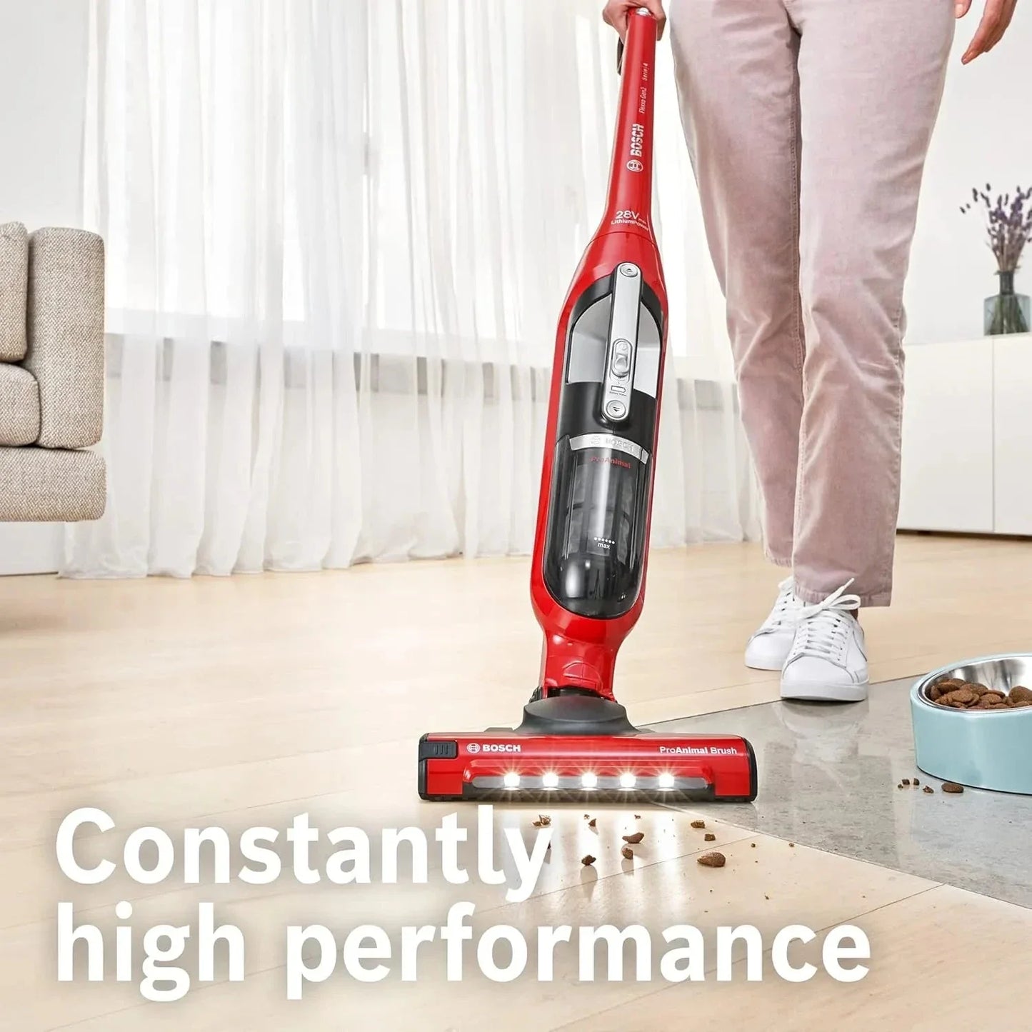 Bosch Flexxo Gen2 Series 4 ProAnimal 2 in 1 BBH3ZOOGB Cordless Vacuum Cleaner up to 55 Minutes Run Time - Red