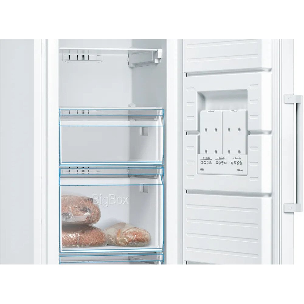 Bosch GSN36VWEPG Series 4 186cm High Freestanding Frost Free Upright Freezer White