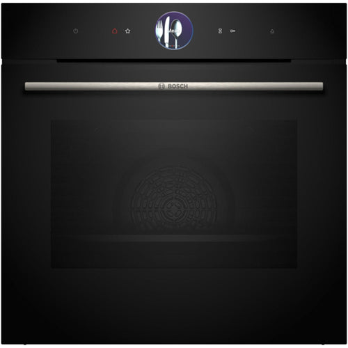 Bosch HRG7764B1B Series 8 Pyrolytic Built in Single Electric Oven with Added Steam Funtion and Air Fry in Black
