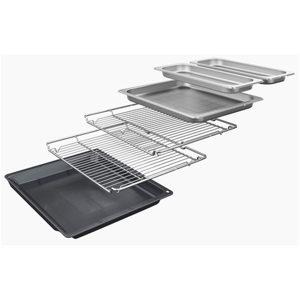 Bosch HSG7364B1B 60 cm Series 8 Hydrolytic Electric Single Oven With Steam and Air Fry Function in Black