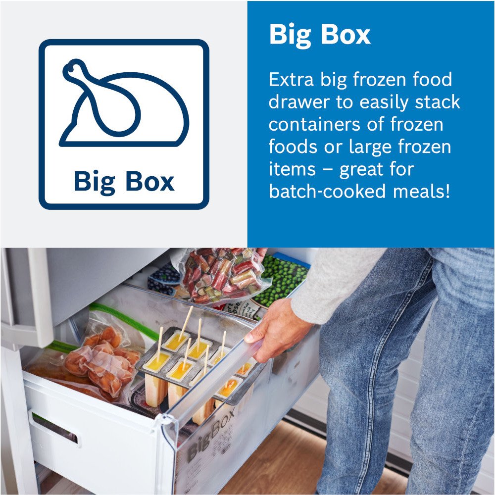 Bosch KFD96APEA Series 6 Plumbed Frost Free American Fridge Freezer Stainless Steel - E Rated