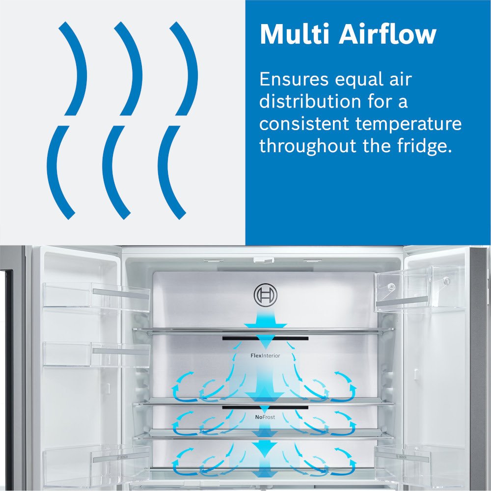 Bosch KFD96APEA Series 6 Plumbed Frost Free American Fridge Freezer Stainless Steel - E Rated