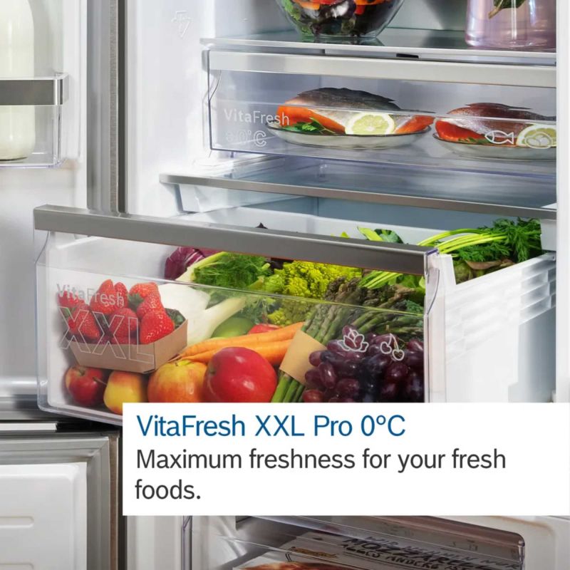 Bosch KFI96APEAG Series 6 Wifi Connected Non-Plumbed Frost Free American Fridge Freezer Stainless Steel - E Rated