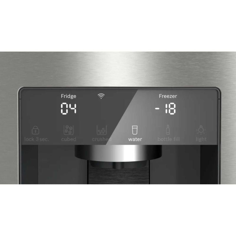 Bosch KFI96APEAG Series 6 Wifi Connected Non-Plumbed Frost Free American Fridge Freezer Stainless Steel - E Rated