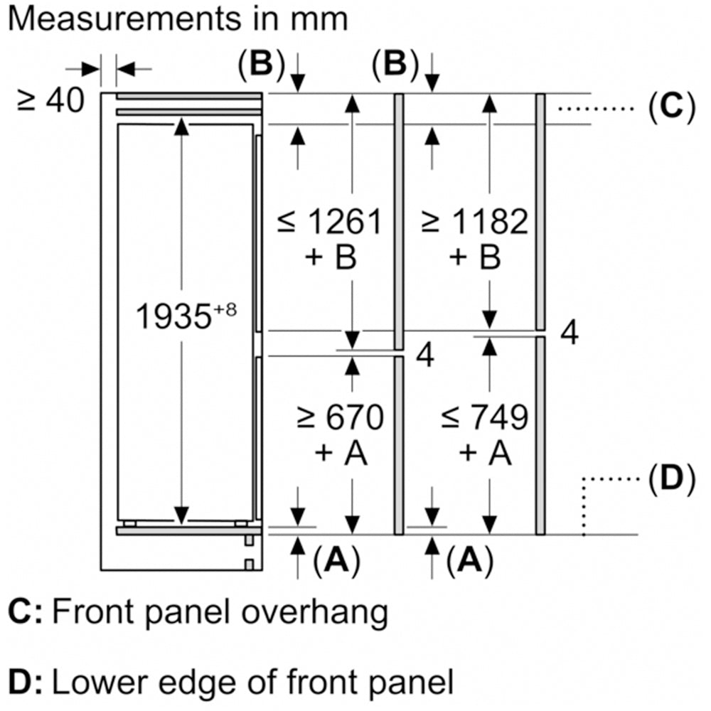 Bosch KIN96NSE0G Series 2 Fully Integrated 60-40 Fridge Freezer Frost Free - E Rated