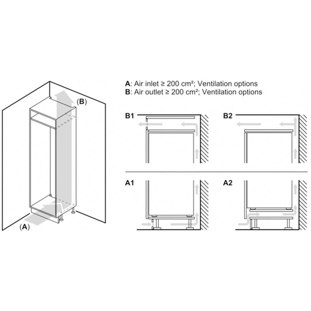 Bosch KIR81ADD0G Series 6 Fully Integrated Larder Fridge White - D Rated