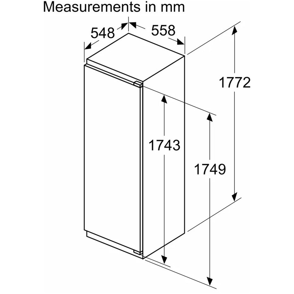 Bosch KIR81VFE0G Series 4 Integrated Tall Larder Fridge