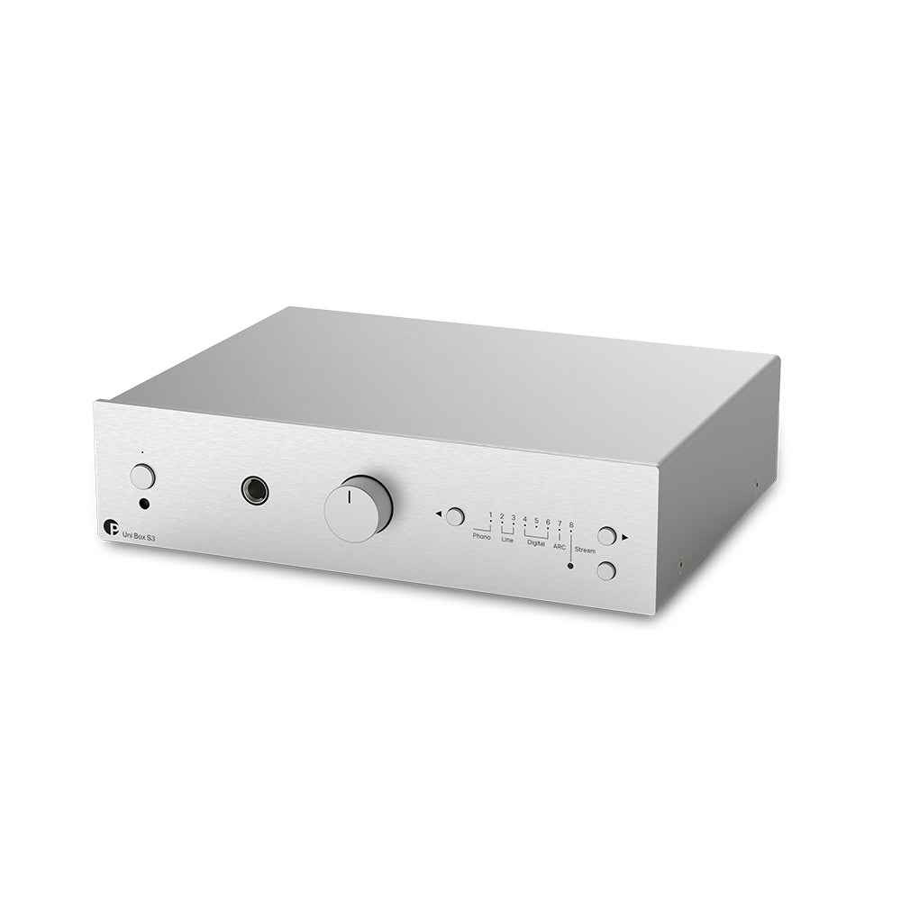 Pro-Ject Uni Box S3 Integrated Streaming Amplifier with Bluetooth and Built In Phono Stage Silver