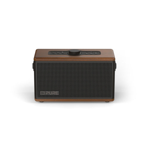 Pure Classic Aura Portable Bluetooth Speaker with Ambient Lighting - Coffee Brown Walnut