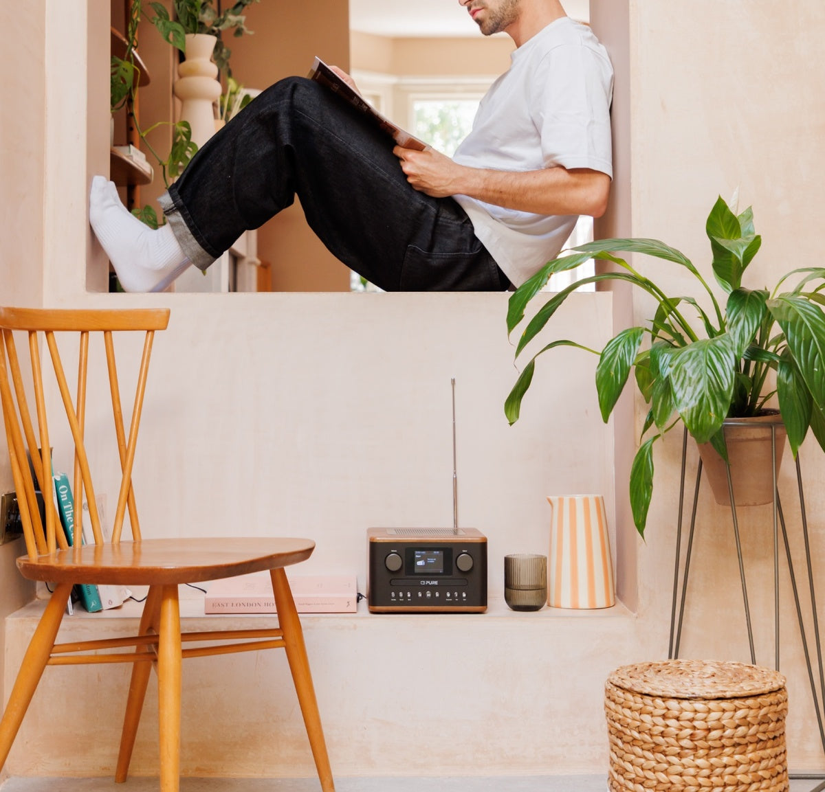 Pure Classic C-D4 DAB DAB+ FM Radio with CD Player and Bluetooth - Coffee Brown Walnut