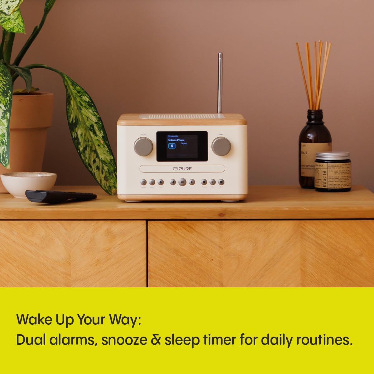 Pure Classic C-D4 DAB DAB+ FM Radio with CD Player and Bluetooth - Cotton White Oak