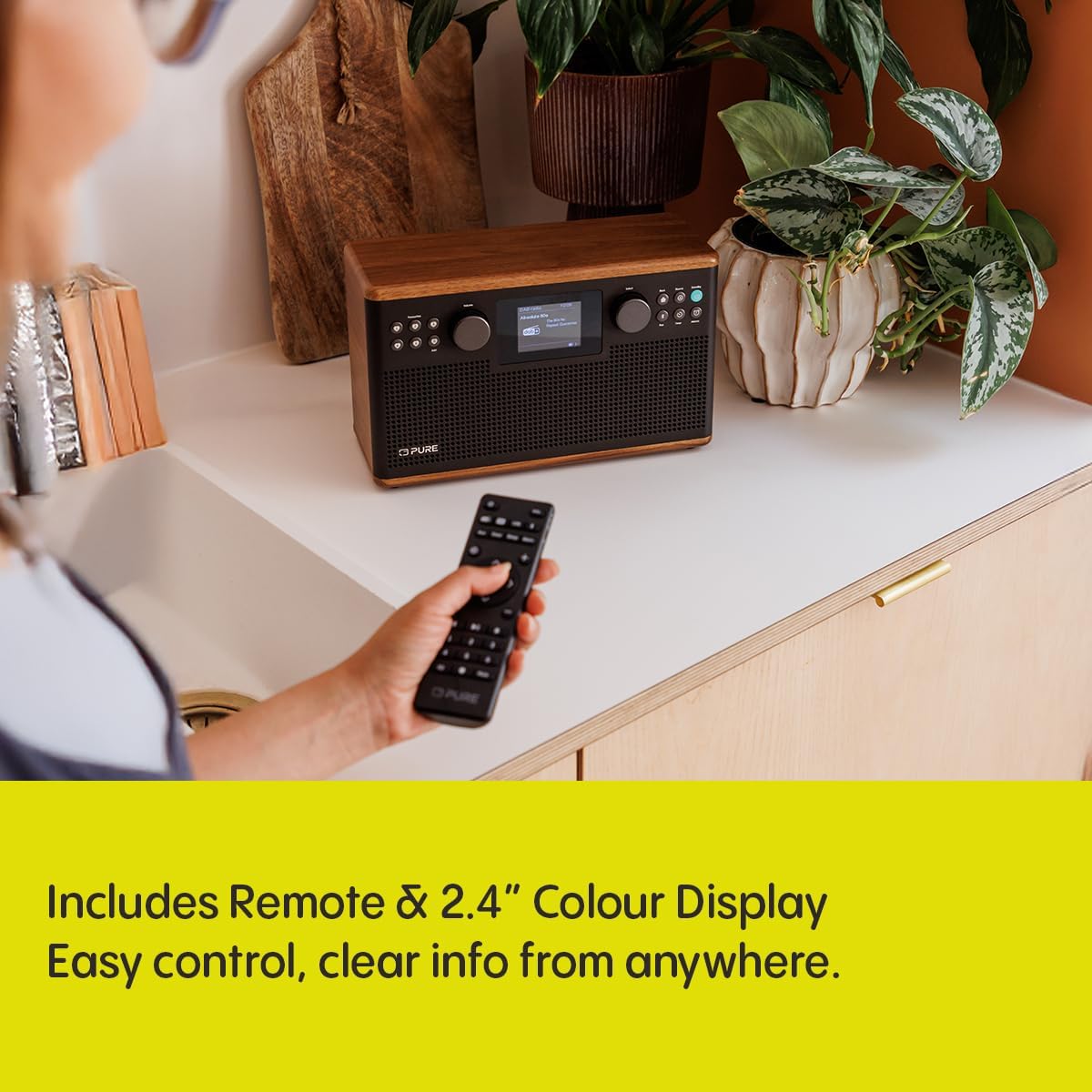 Pure Classic H6 DAB DAB+ FM Stereo Digital Radio with Bluetooth - Coffee Brown Walnut