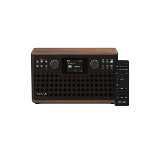 Pure Classic H6 DAB DAB+ FM Stereo Digital Radio with Bluetooth - Coffee Brown Walnut