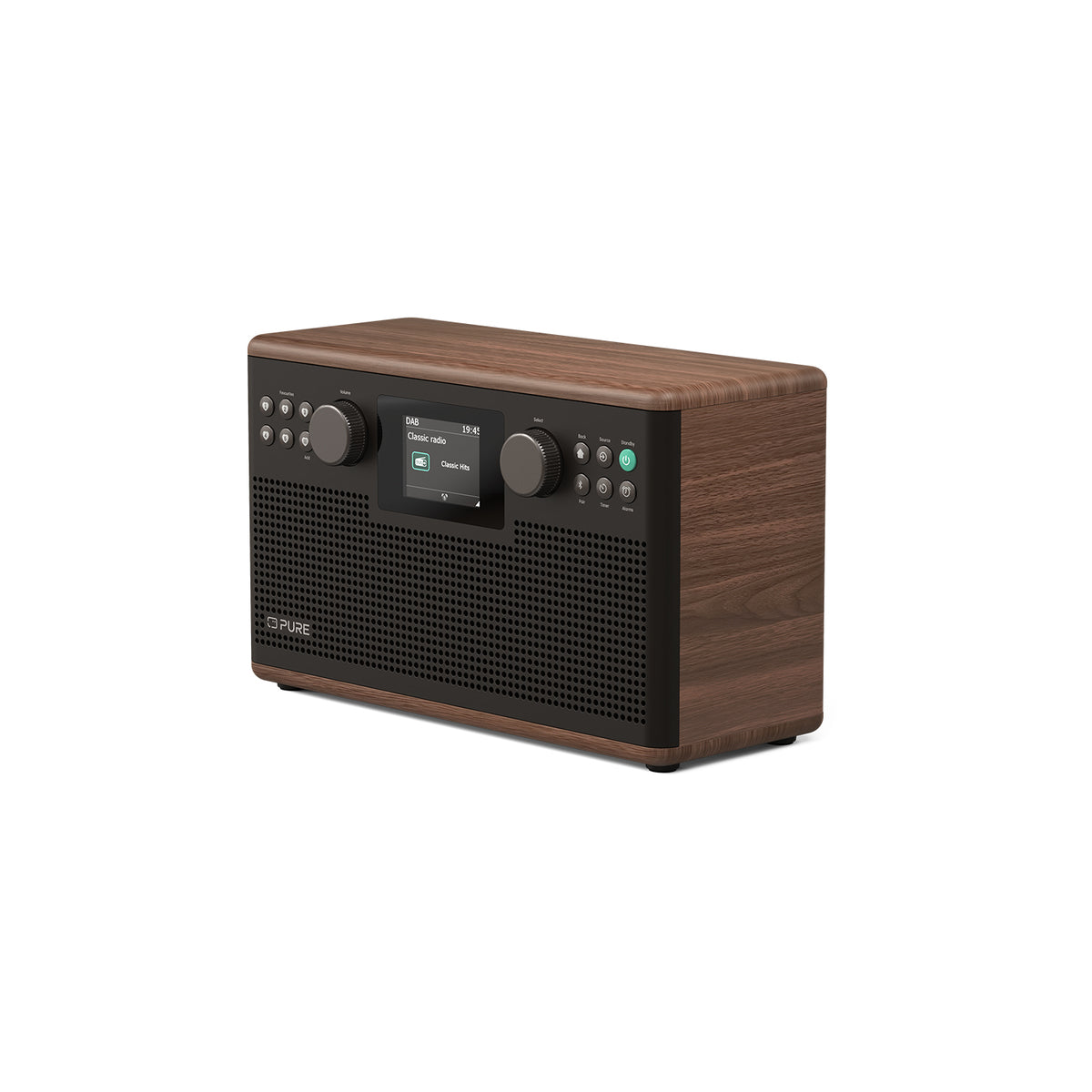 Pure Classic H6 DAB DAB+ FM Stereo Digital Radio with Bluetooth - Coffee Brown Walnut