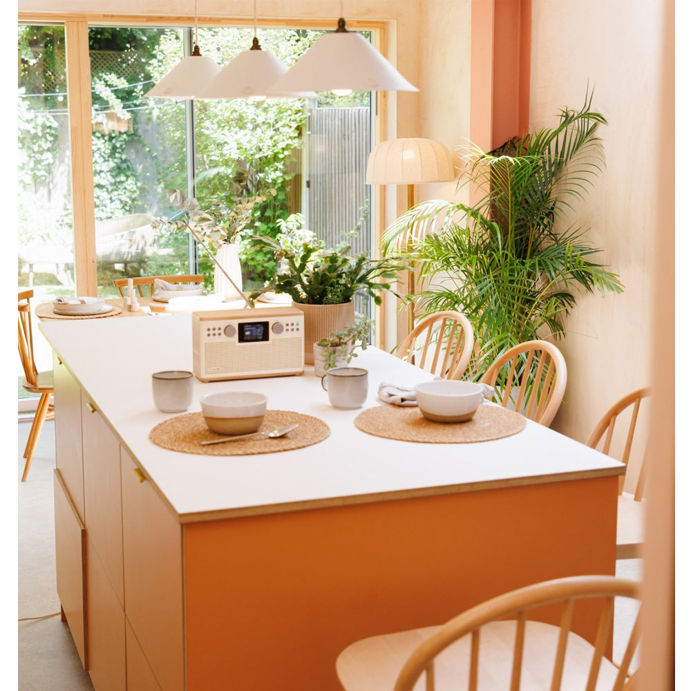 Pure Classic H6 DAB DAB+ FM Stereo Digital Radio with Bluetooth - Cotton White Oak