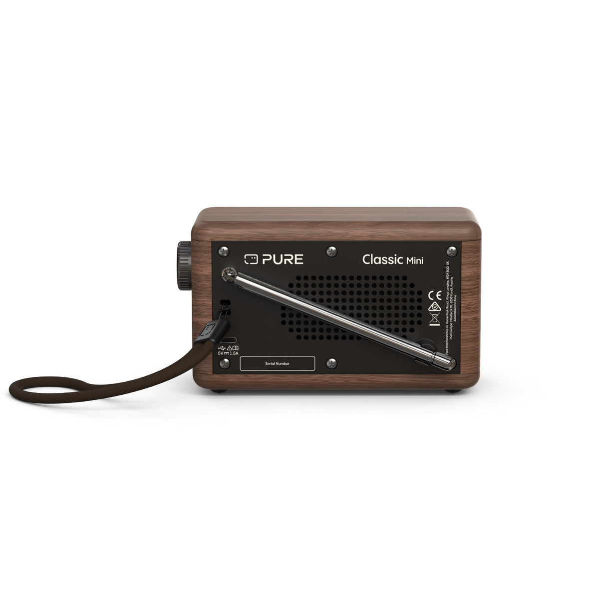 Pure Classic Mini Dab+ FM The Charming Portable Bluetooth Digital Radio - Coffee Black Walnut