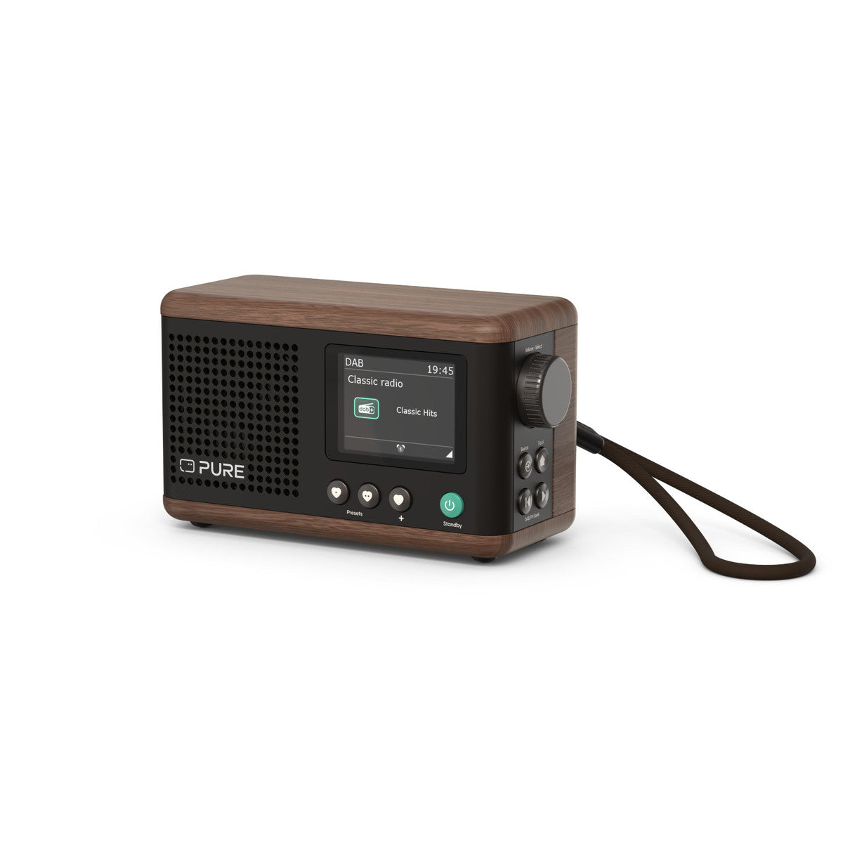 Pure Classic Mini Dab+ FM The Charming Portable Bluetooth Digital Radio - Coffee Black Walnut