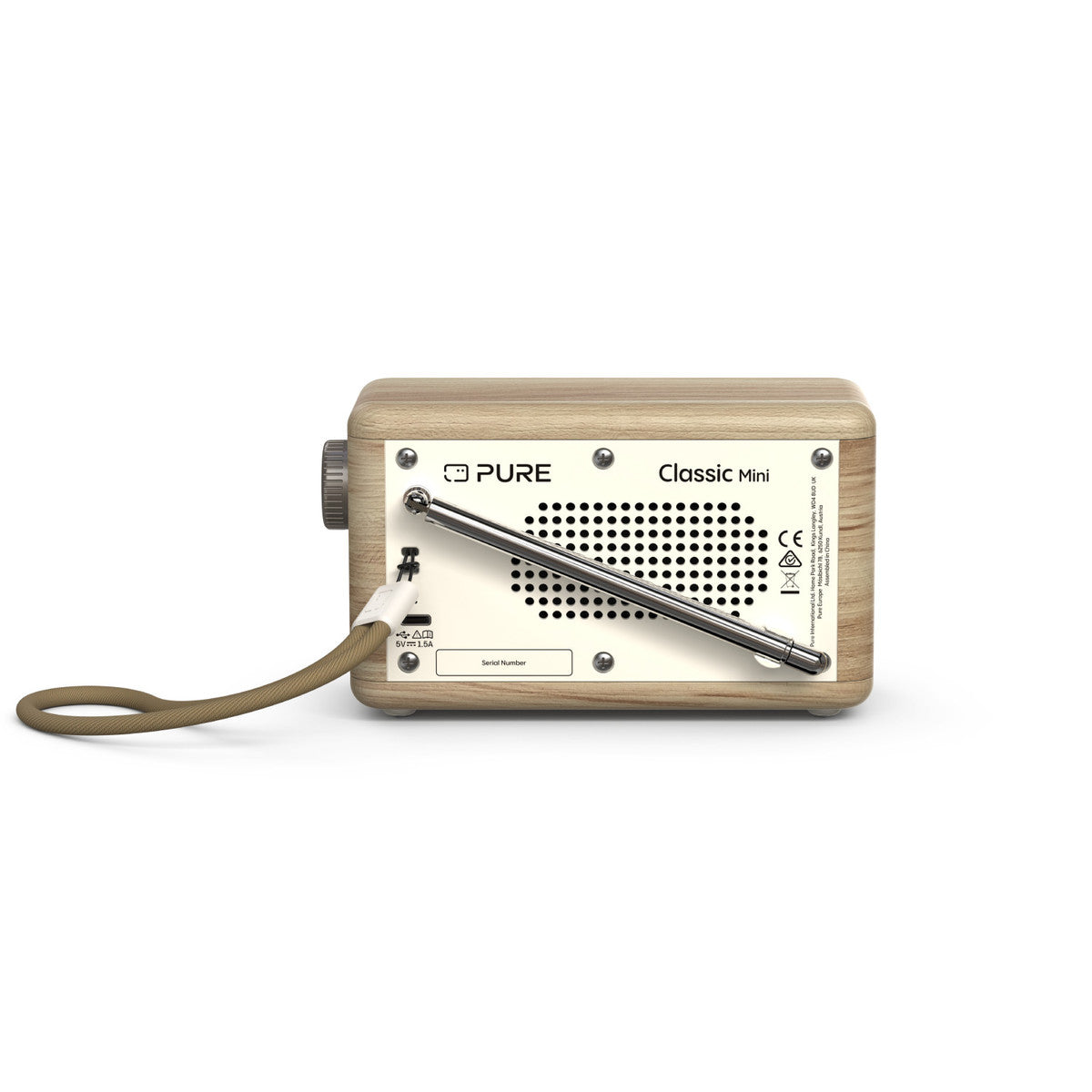 Pure Classic Mini Dab+ FM The Charming Portable Bluetooth Digital Radio - Cotton White Oak