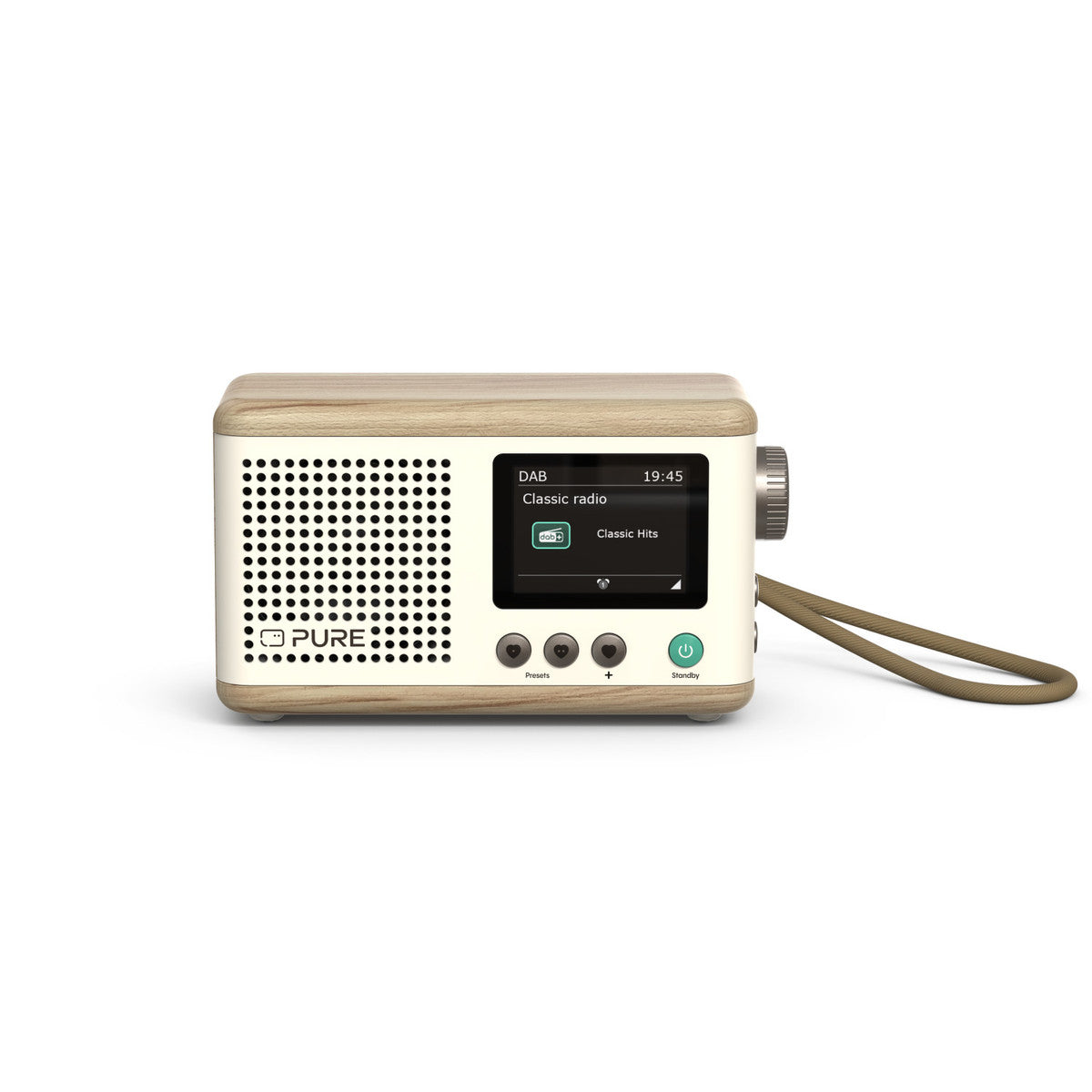 Pure Classic Mini Dab+ FM The Charming Portable Bluetooth Digital Radio - Cotton White Oak