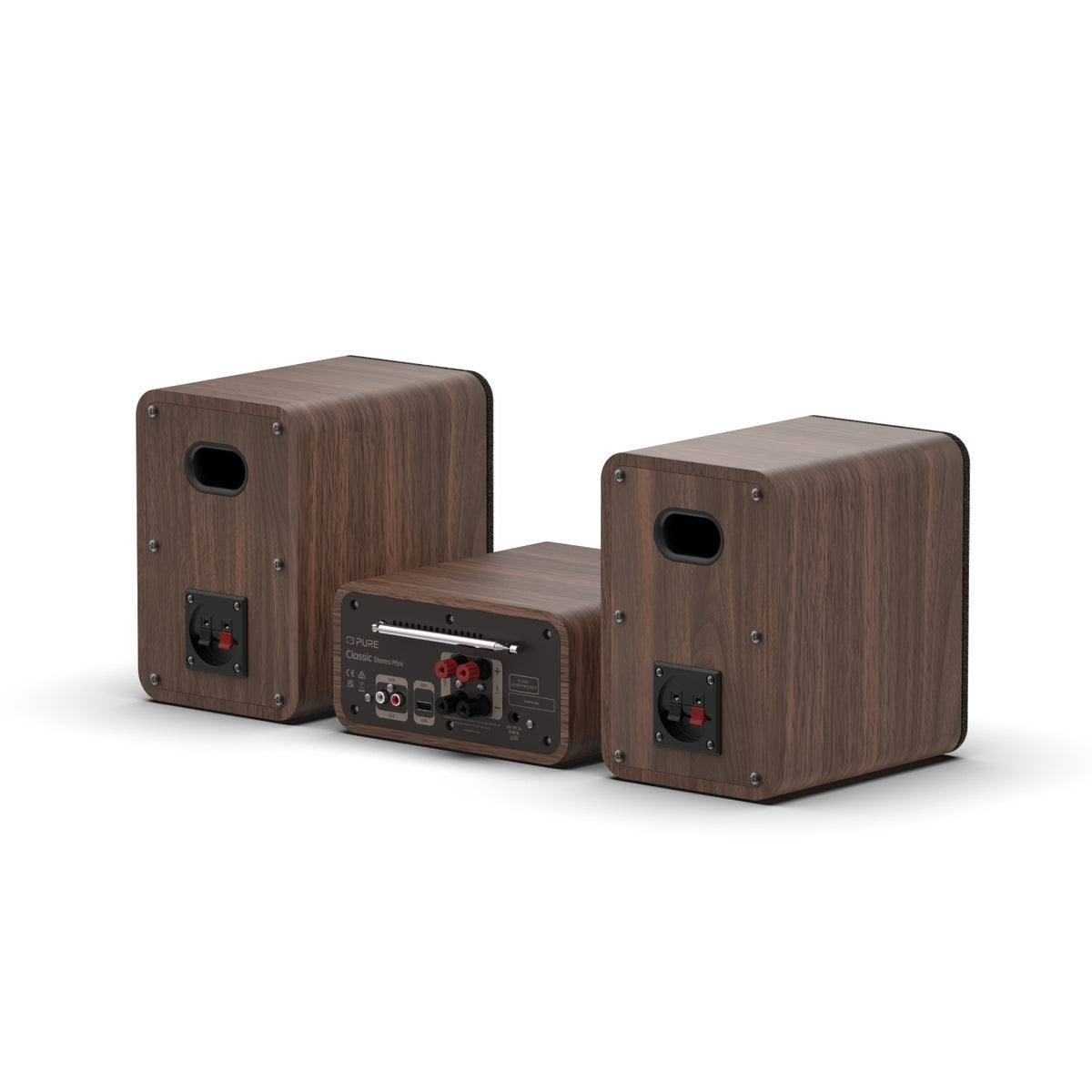 Pure Classic Stereo Mini DAB DAB+ FM Radio with Bluetooth CD Player Micro Stereo System Coffee Brown Walnut