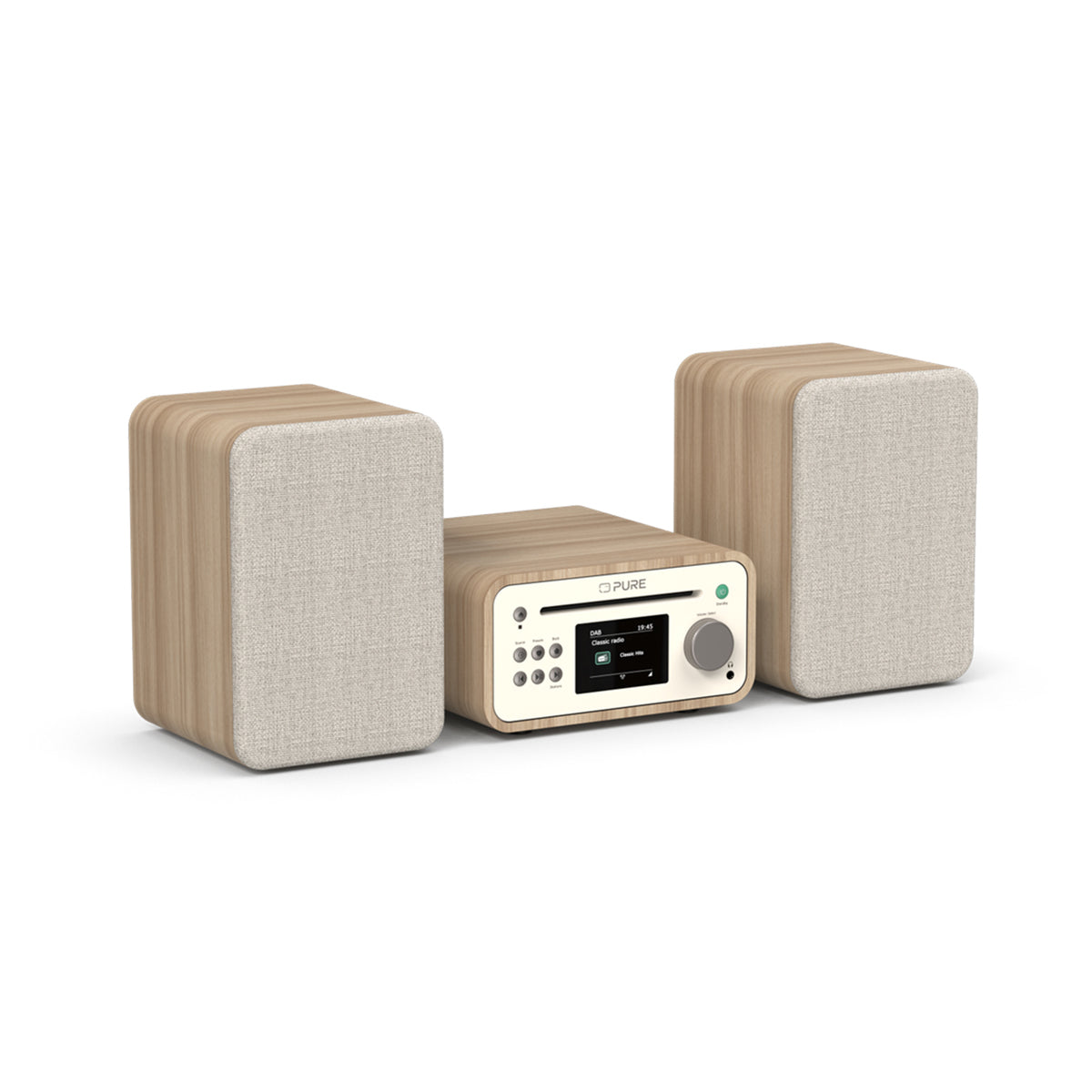 Pure Classic Stereo Mini DAB DAB+ FM Radio with Bluetooth CD Player Micro Stereo System Cotton White