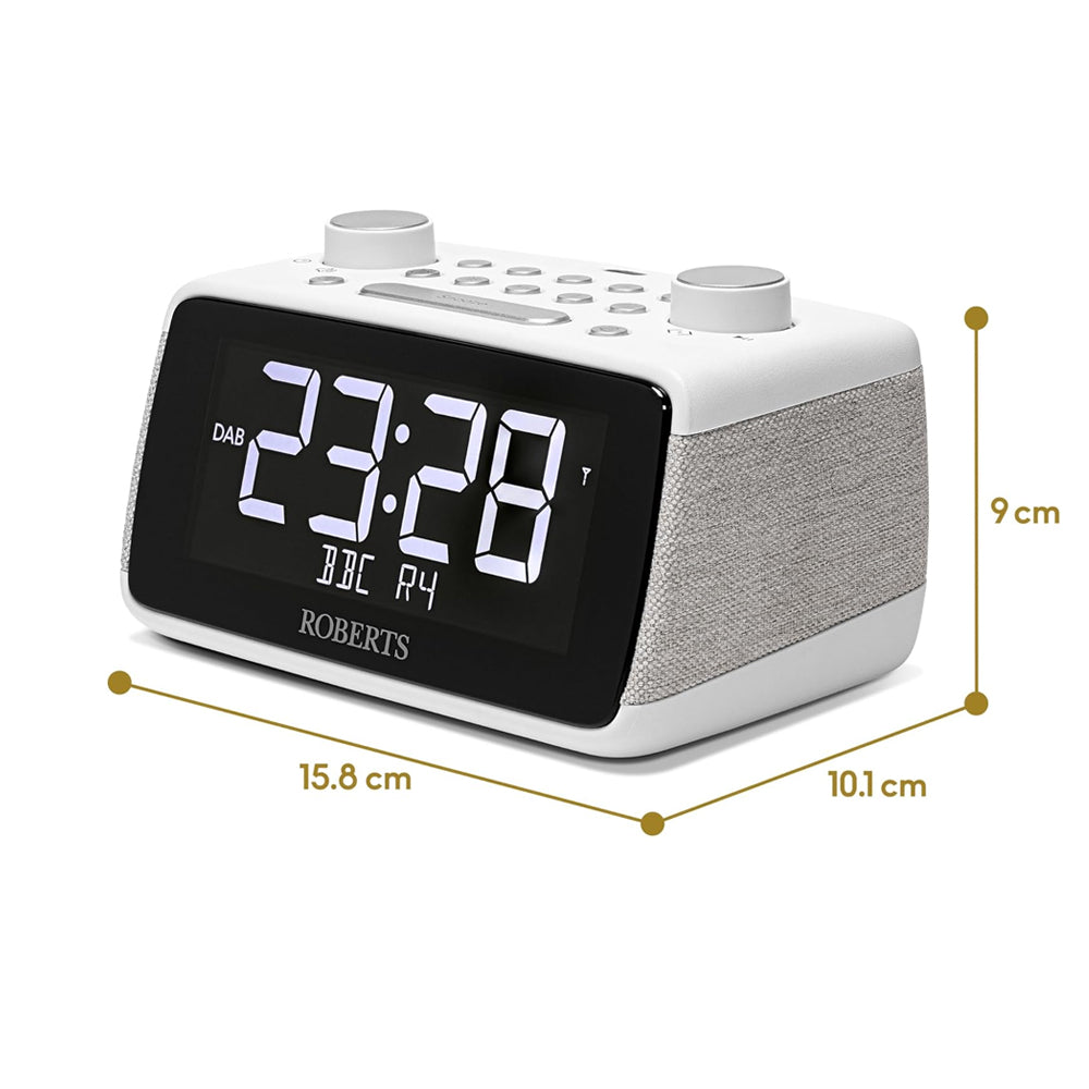 Roberts Ortus 4 DAB DAB+ FM Digital Clock Radio with Bluetooth - White