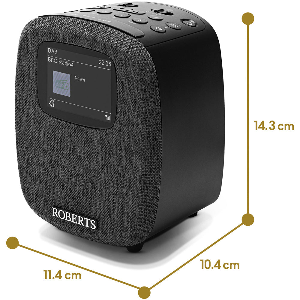 Roberts Ortus 5 DAB DAB+ FM RDS Bedside Radio with Bluetooth Black